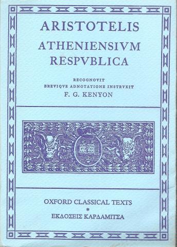 ARISTOTELIS ATHENIENSIVM RESPVBLICA RECOCNOVIT VREVIQUW ADNOTATIONE INSTRVXIT